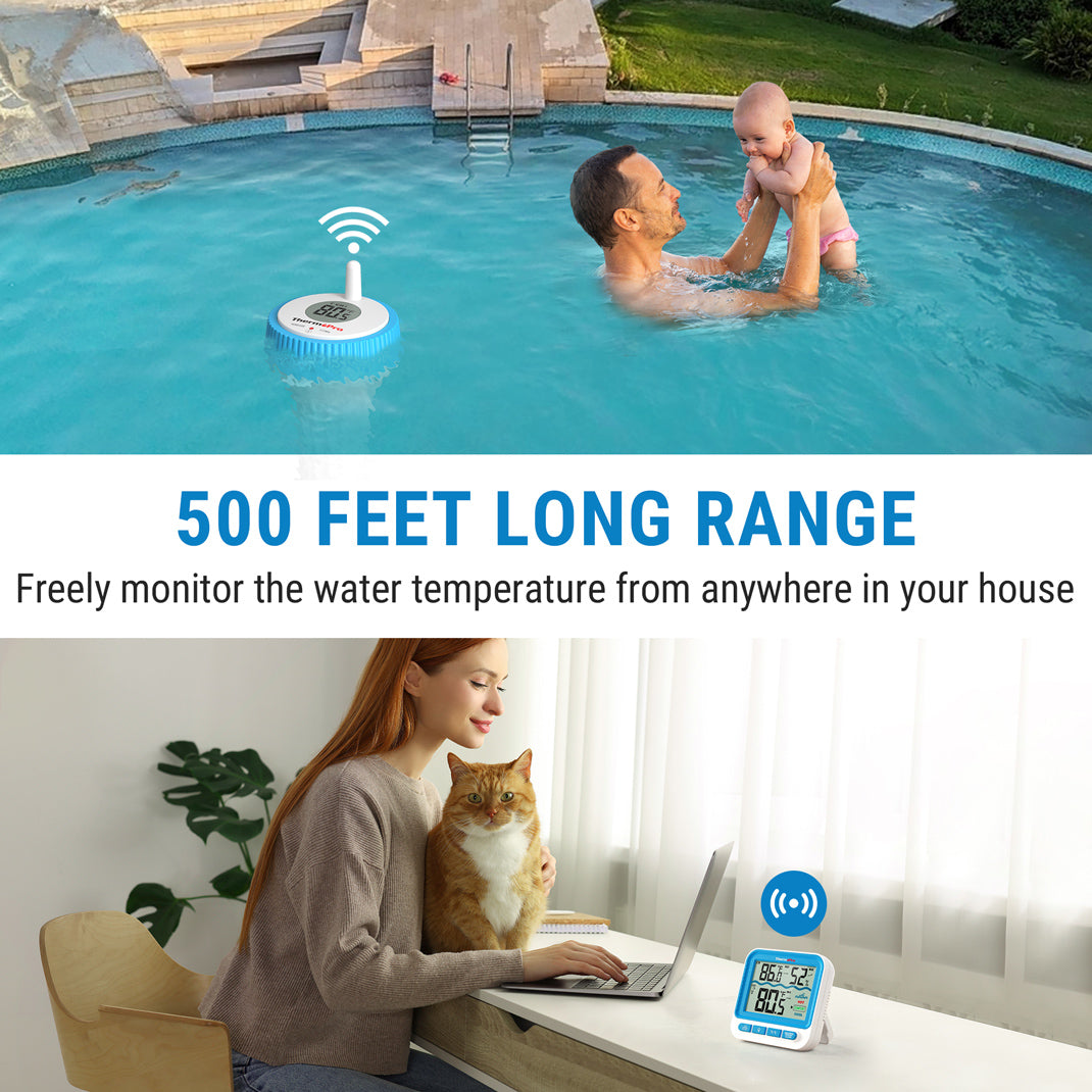 ThermoPro TP211B Digital 500-ft Wireless Pool Thermometer