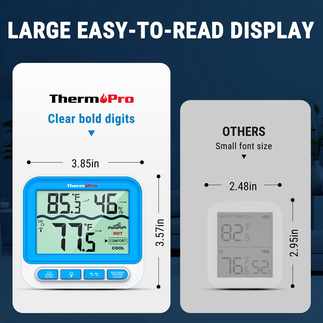 ThermoPro TP211B Digital 500-ft Wireless Pool Thermometer
