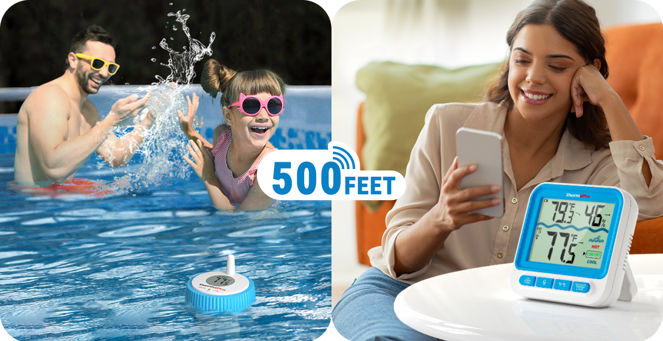 ThermoPro TP211B Digital 500-ft Wireless Pool Thermometer