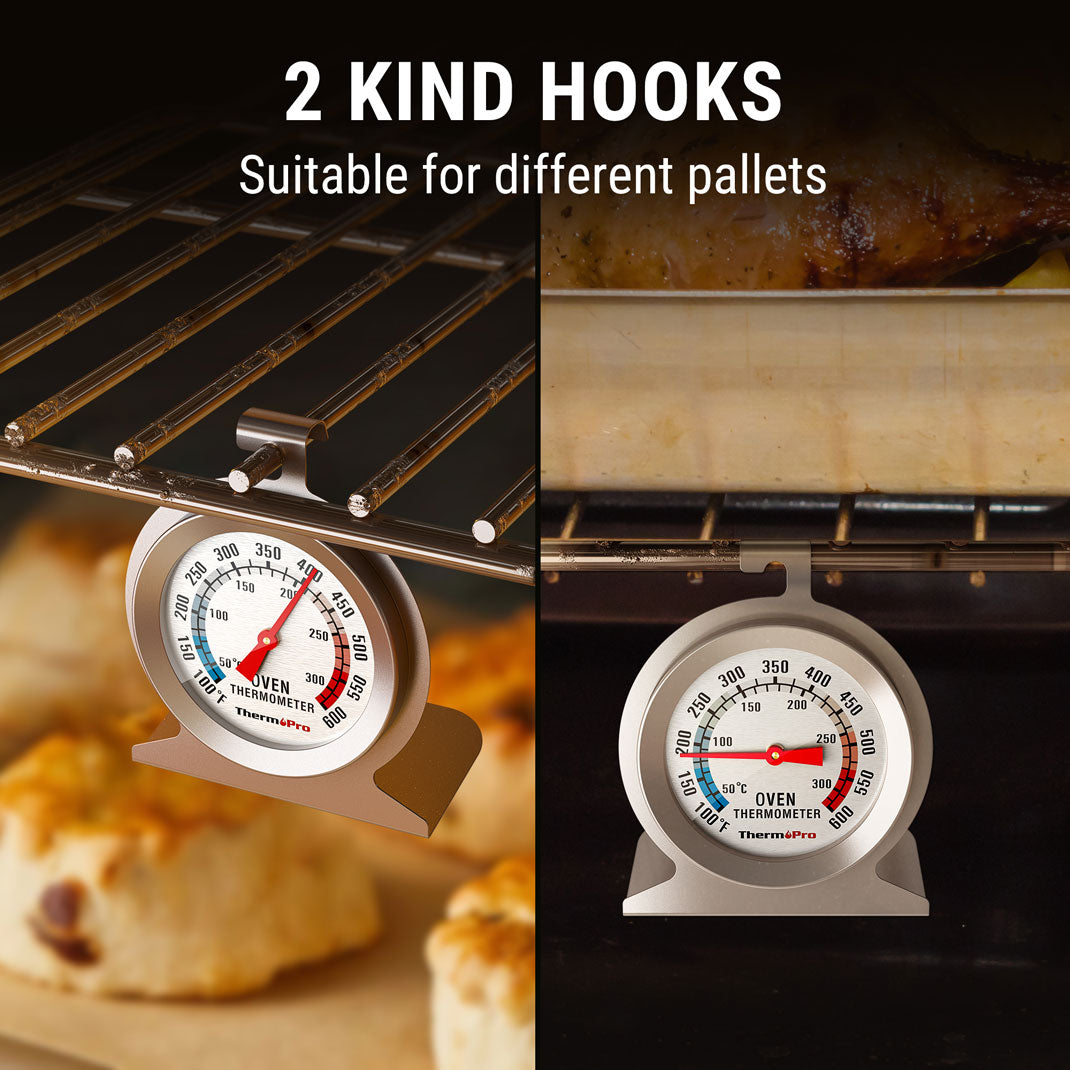 ThermoPro AOT200 2-Pack Oven Thermometers, 0-300°C/100-600°F Smoker Temperature Gauge