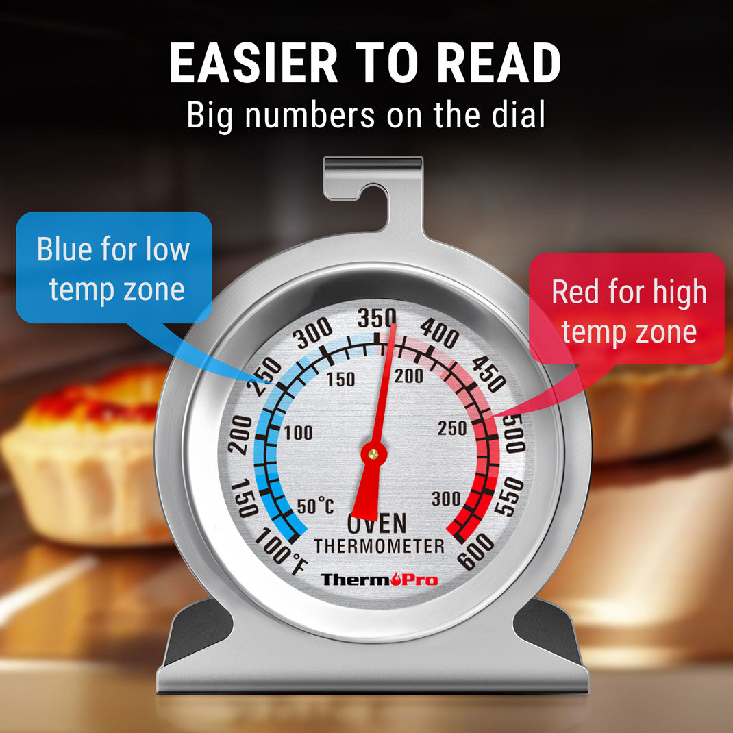 ThermoPro AOT200 2-Pack Oven Thermometers, 0-300°C/100-600°F Smoker Temperature Gauge