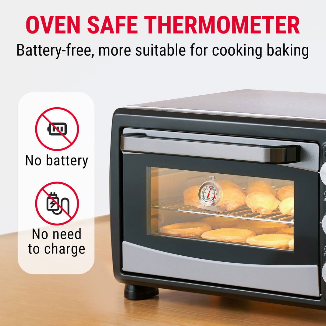 ThermoPro AOT200 2-Pack Oven Thermometers, 0-300°C/100-600°F Smoker Temperature Gauge