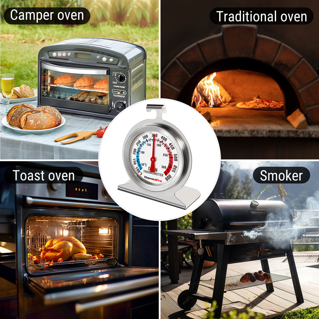 ThermoPro AOT200 2-Pack Oven Thermometers, 0-300°C/100-600°F Smoker Temperature Gauge
