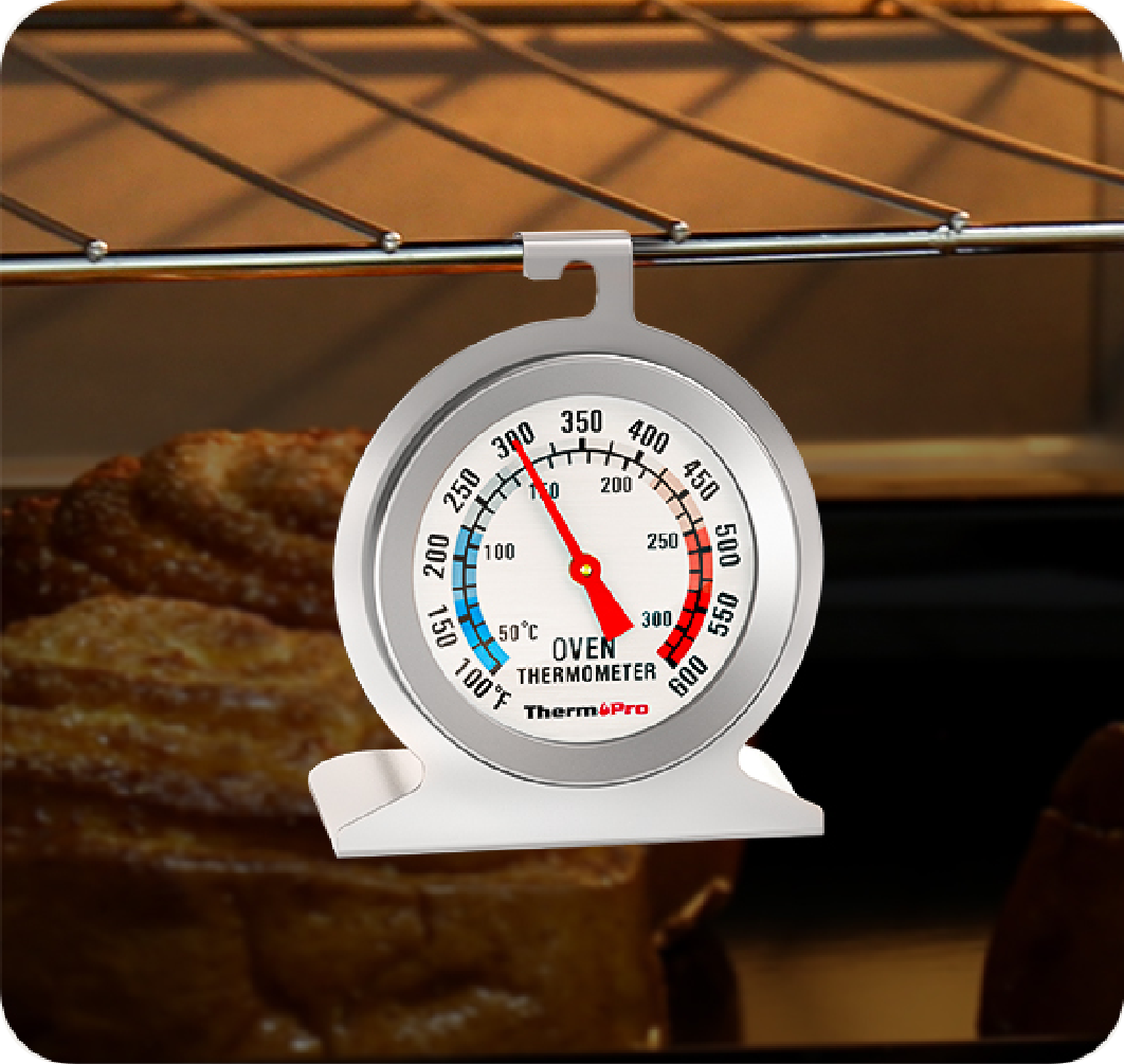 ThermoPro AOT200 Oven Thermometer, 0-300°C/100-600°F Smoker Temperature Gauge
