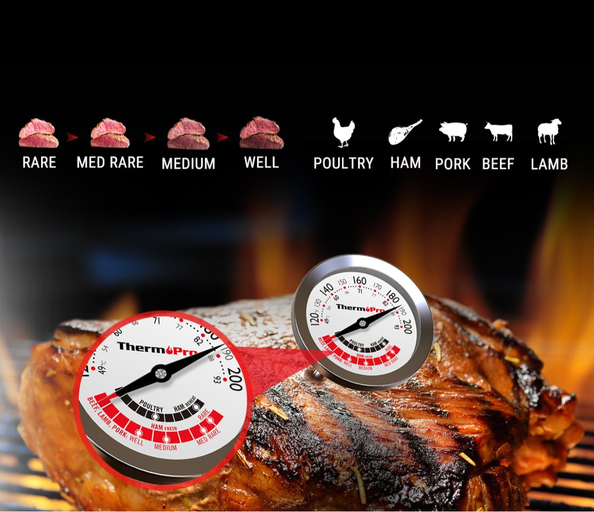 ThermoPro APT200-12A Instant Read Meat Thermometer with 5.1'' Stainless Steel Probe