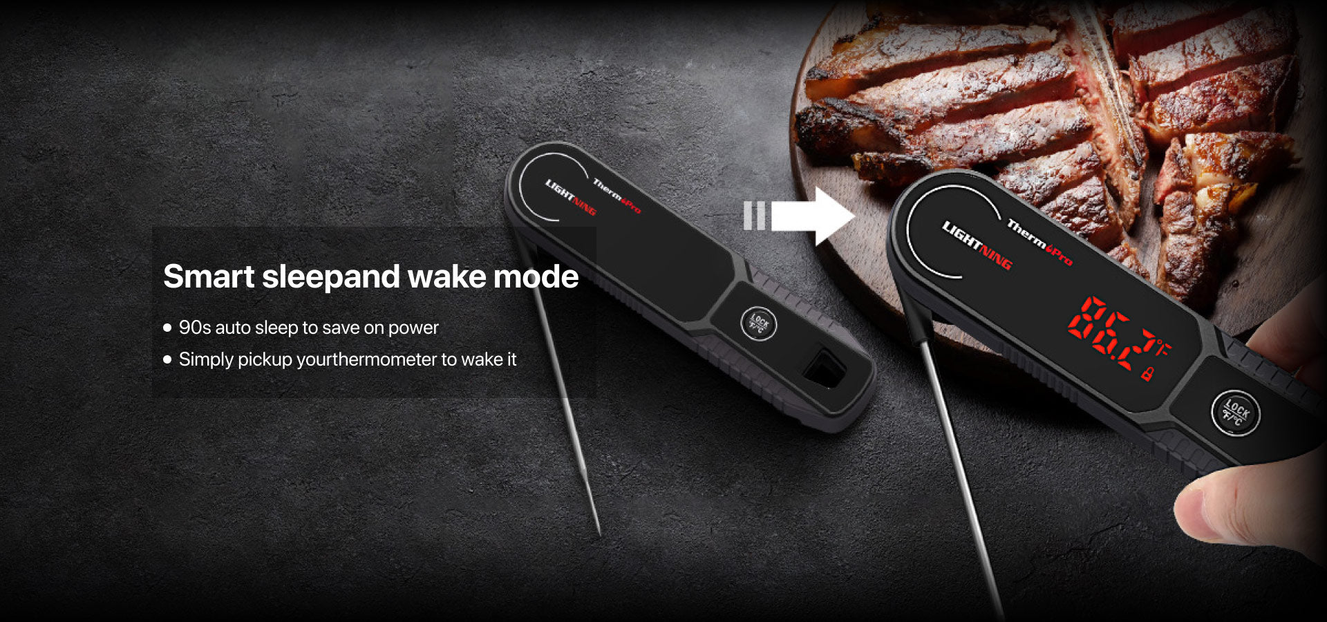 Paquete económico: Termómetro para carne TP980 TempSpike Pro con Wi-Fi (4 sondas) y termómetro para carne TP622 Lightning de lectura instantánea en un segundo