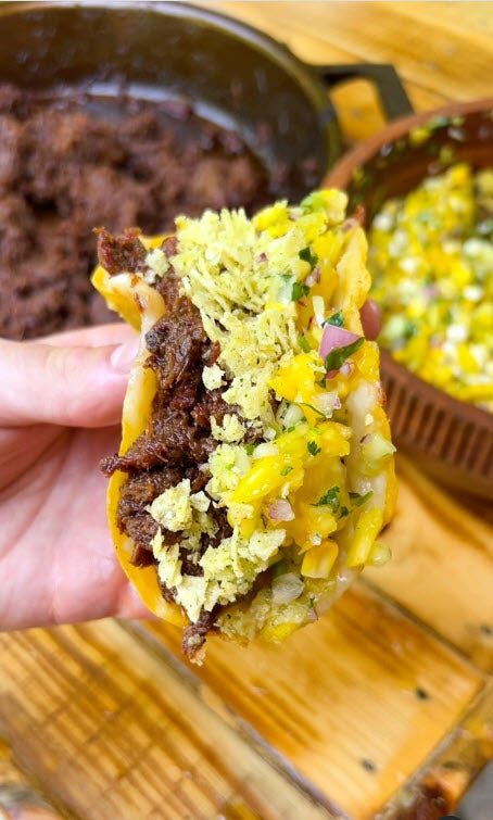 Smoked Beef Tacos with Pineapple Salsa
