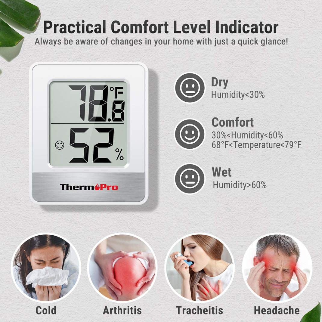 TP49W 2-Packs Digital Indoor HygrometerThermometer