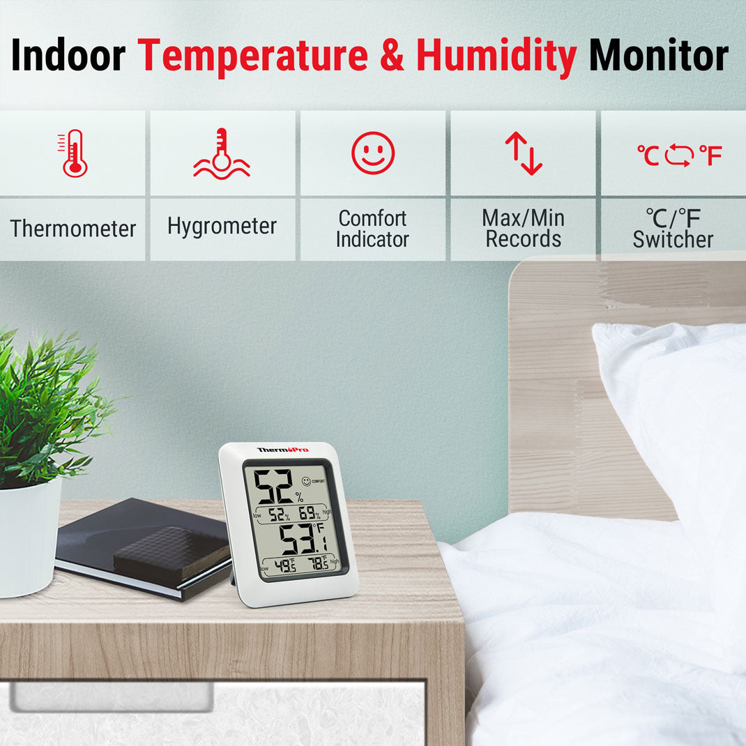 ThermoPro TP50 2-Pack Digital Indoor Hygrometer/Thermometer