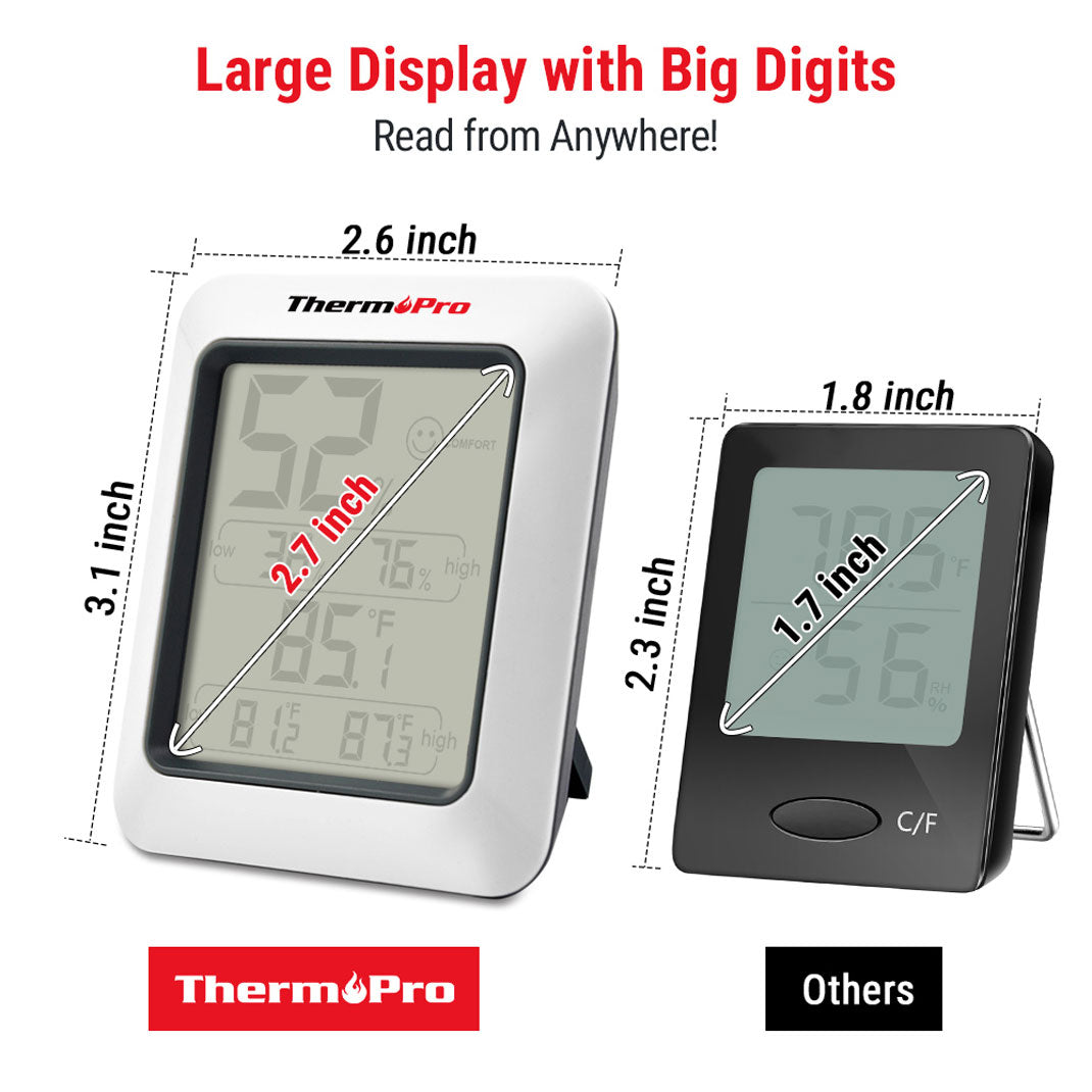 ThermoPro TP50 2-Pack Digital Indoor Hygrometer/Thermometer