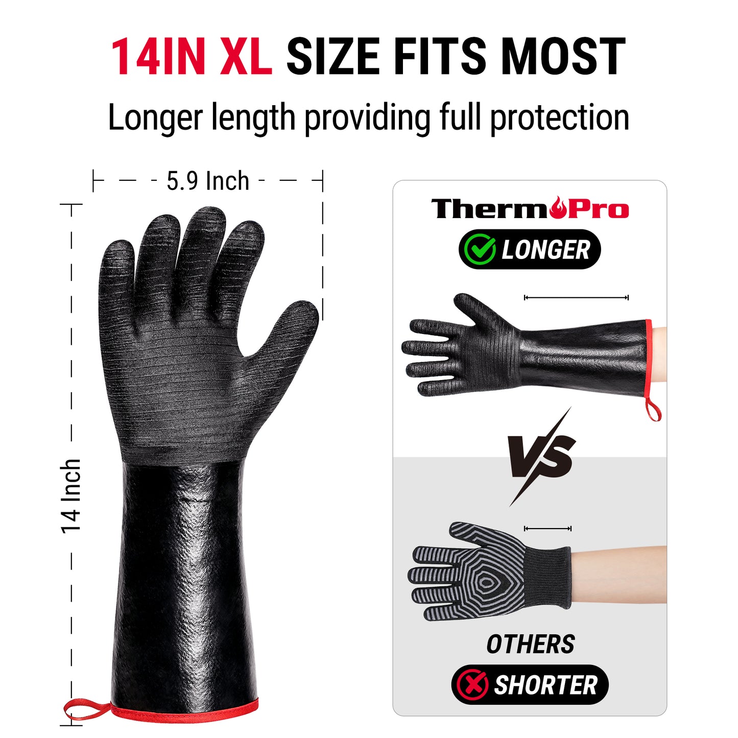 Guantes impermeables resistentes al calor TP100L de 932 °F