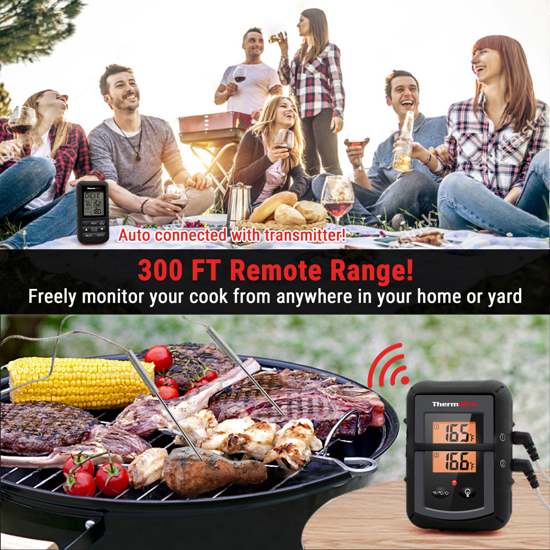TP20B Black Wireless Leave-In Meat Thermometer