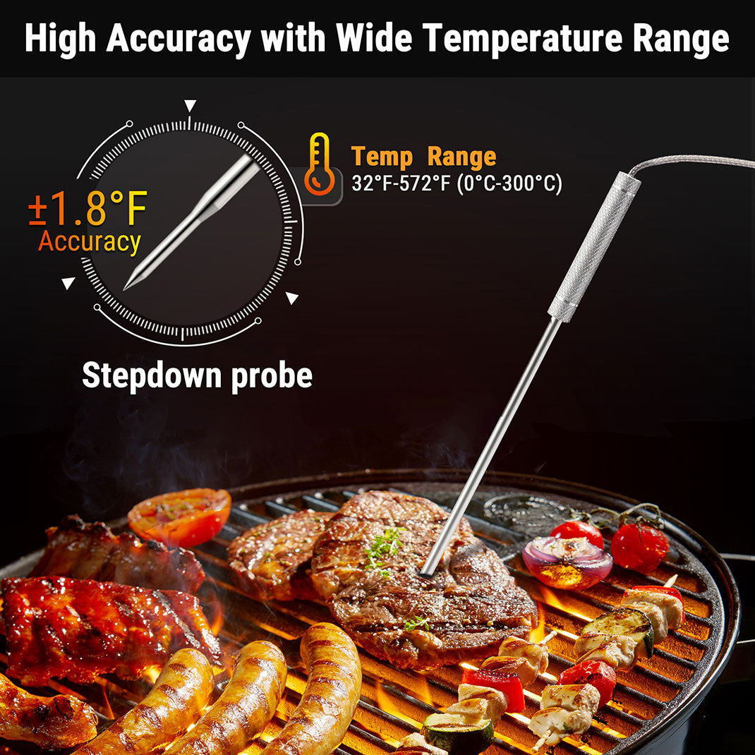 TP20B Orange Wireless Meat Thermometer with 2 Probes