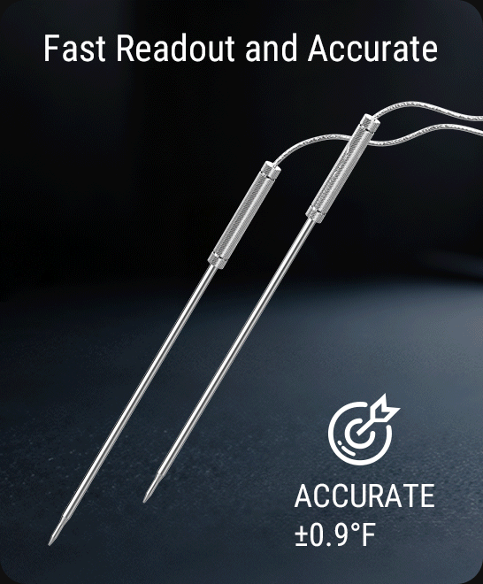 TP20B Orange Wireless Meat Thermometer with 2 Probes
