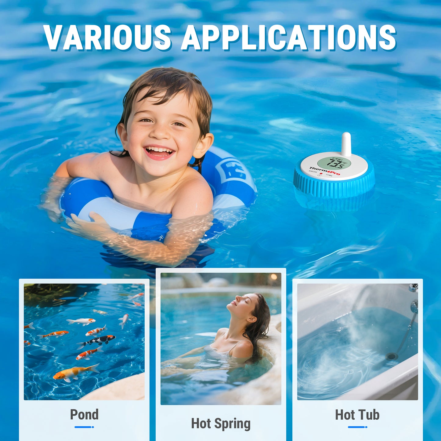 ThermoPro TP211B Digital 500-ft Wireless Pool Thermometer