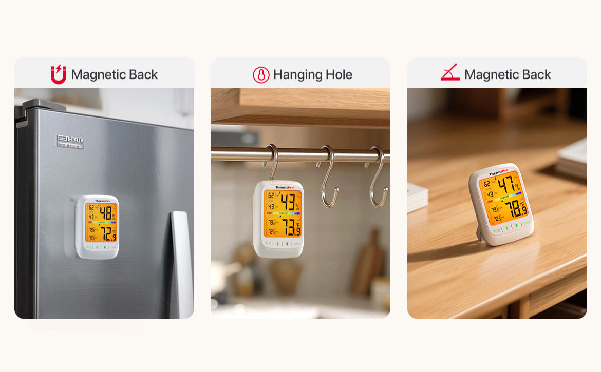 Thermomètre hygromètre d'intérieur Bluetooth TP359, lot de 2
