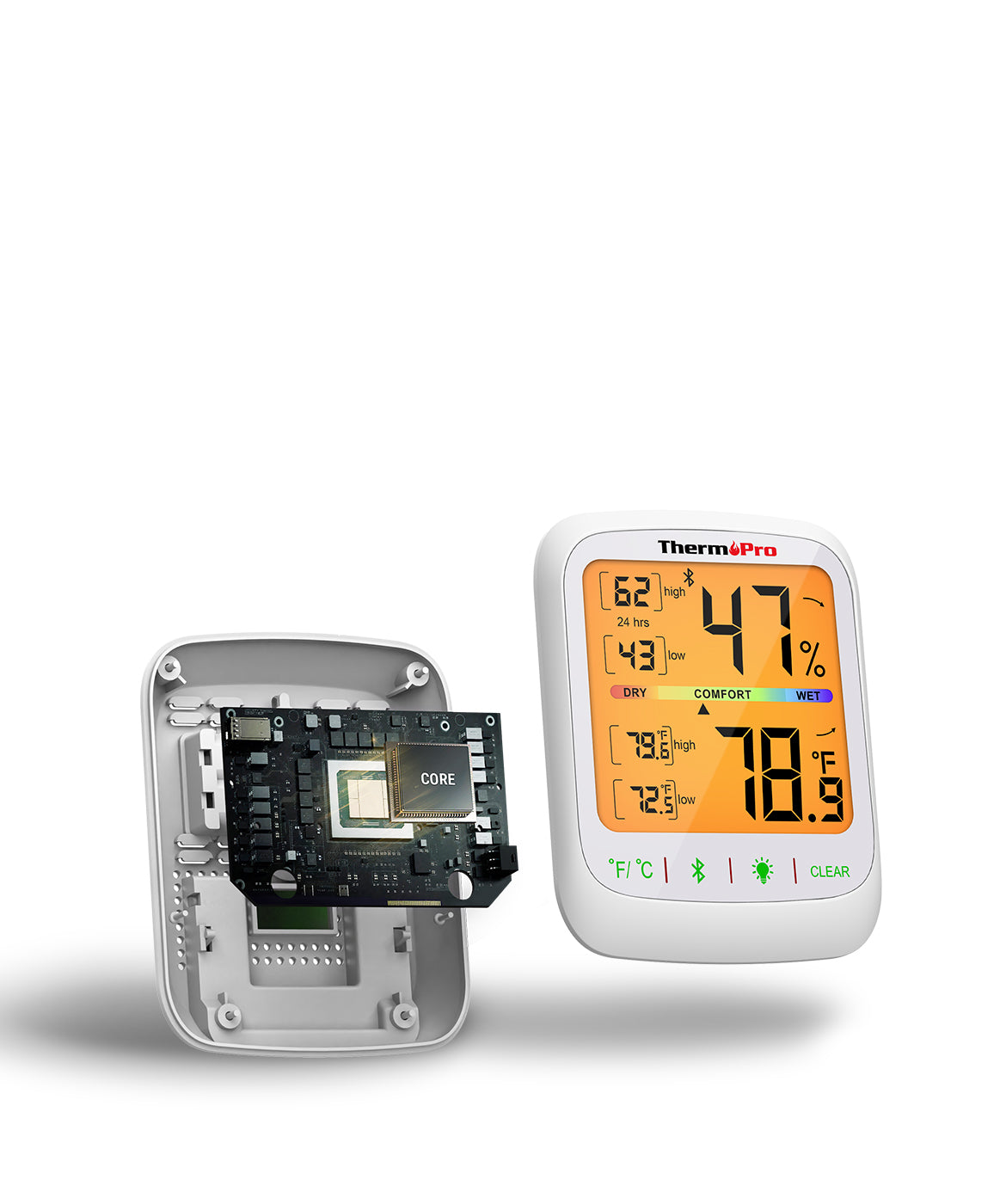 Thermomètre hygromètre d'intérieur Bluetooth TP359, lot de 2