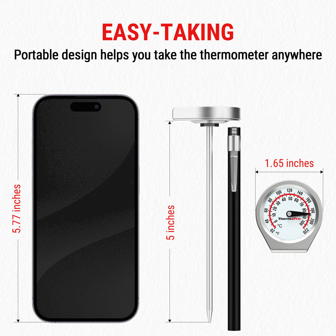 ThermoPro APT418 Instant Read Meat Thermometer with 5'' Stainless Steel Probe