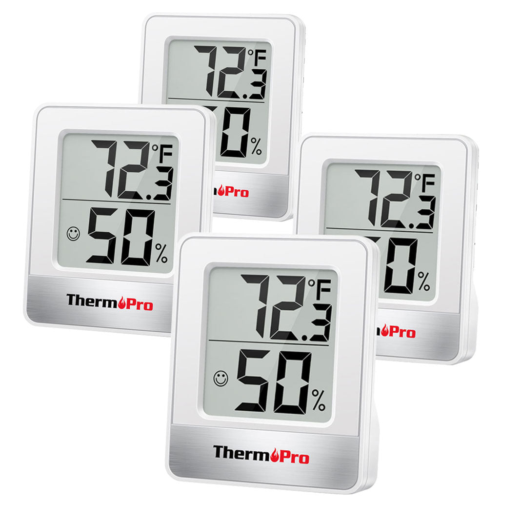 Thermomètre et hygromètre d'intérieur numérique TP49W, lot de 4