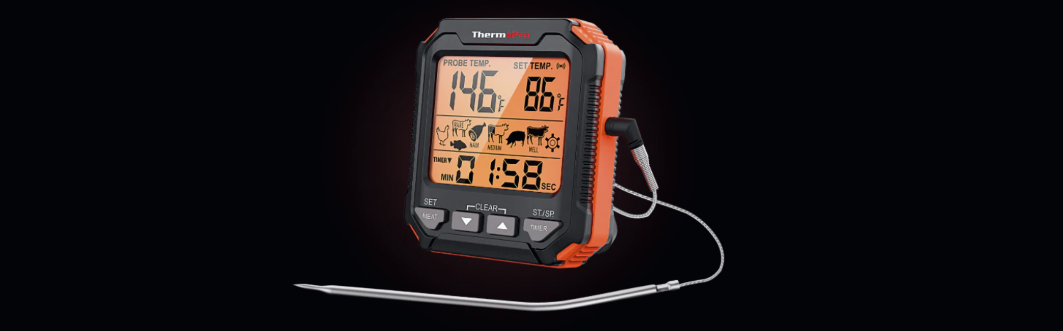 Thermomètre à viande à 1 sonde sans rinçage TP716