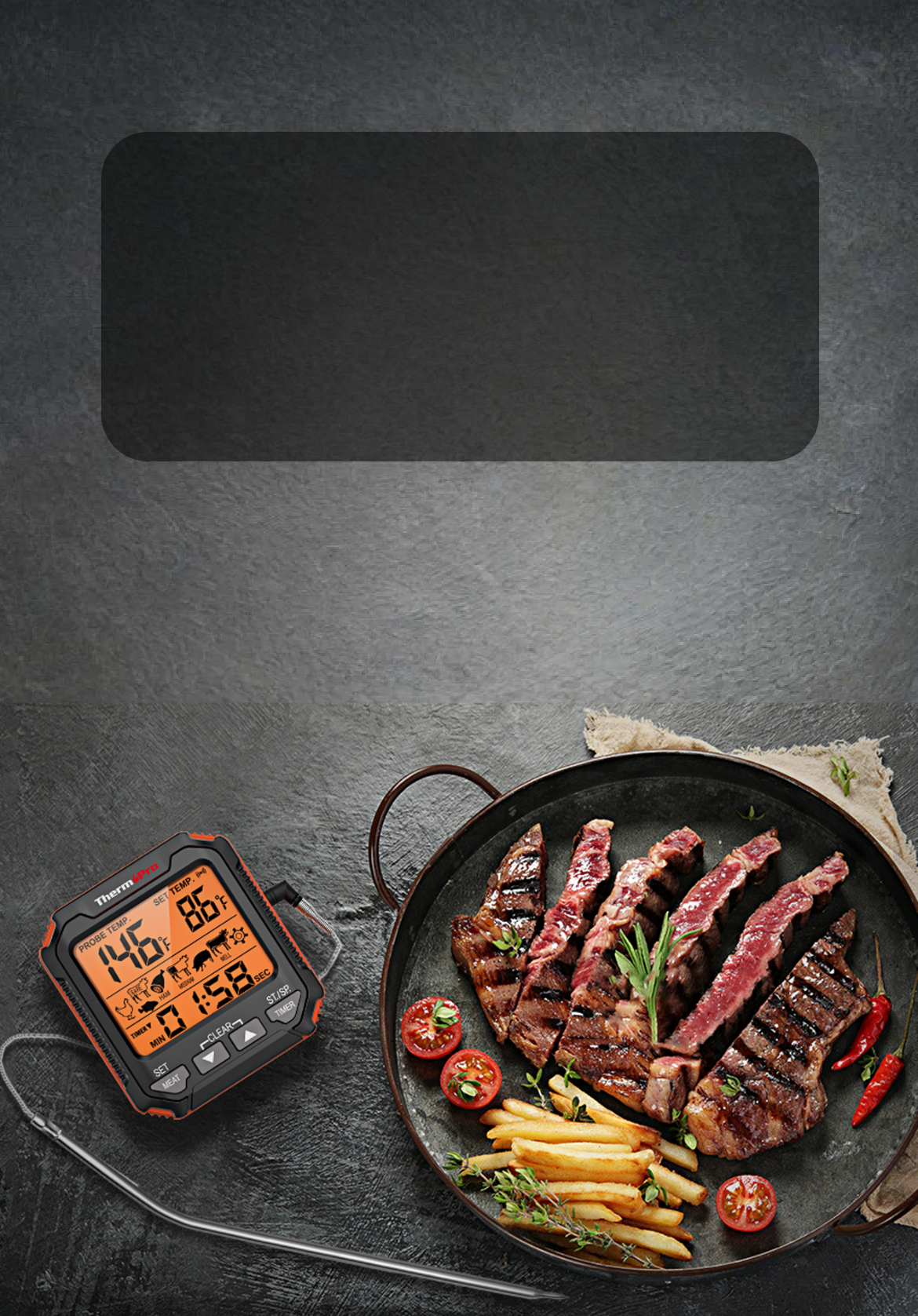 Thermomètre à viande à 1 sonde sans rinçage TP716