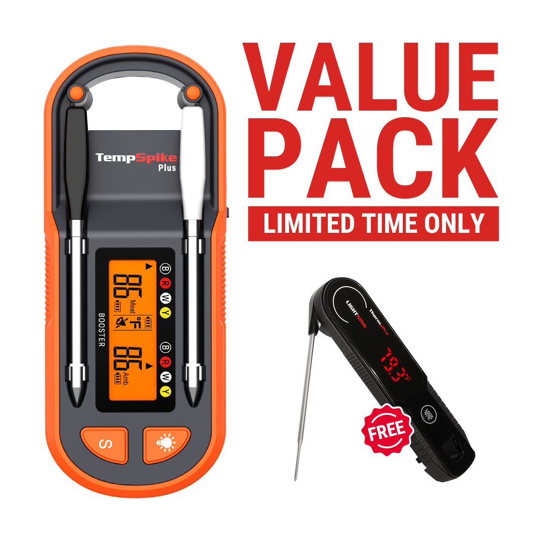 Value Pack-TP972 Twin TempSpike Plus Wireless Meat Thermometer & ThermoPro TP622 Lightning Instant-Read Meat Thermometer