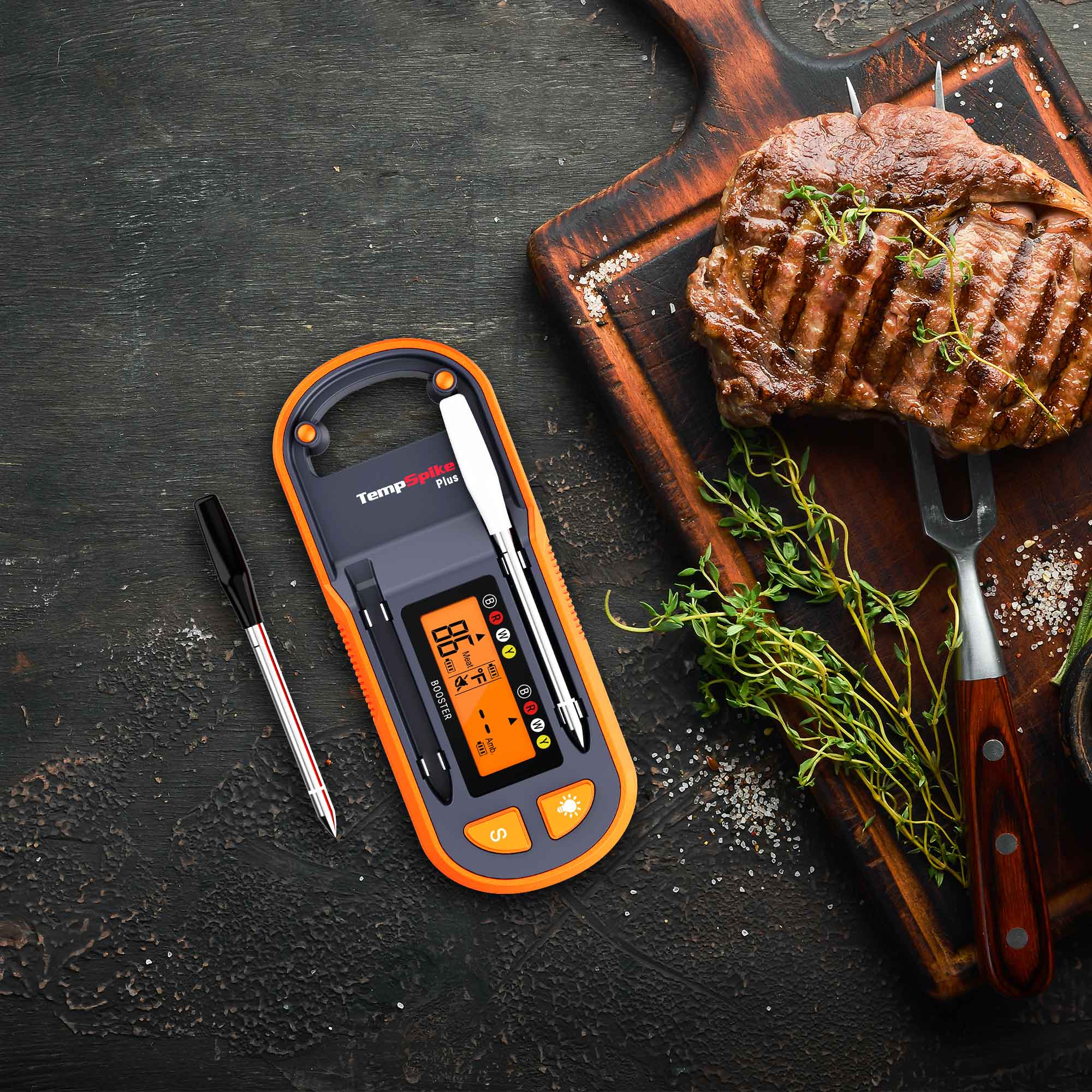 Value Pack: ThermoPro TP972 Twin TempSpike Plus 600-ft Bluetooth Meat Thermometer & ThermoPro TP100 Heat Resistant BBQ Gloves