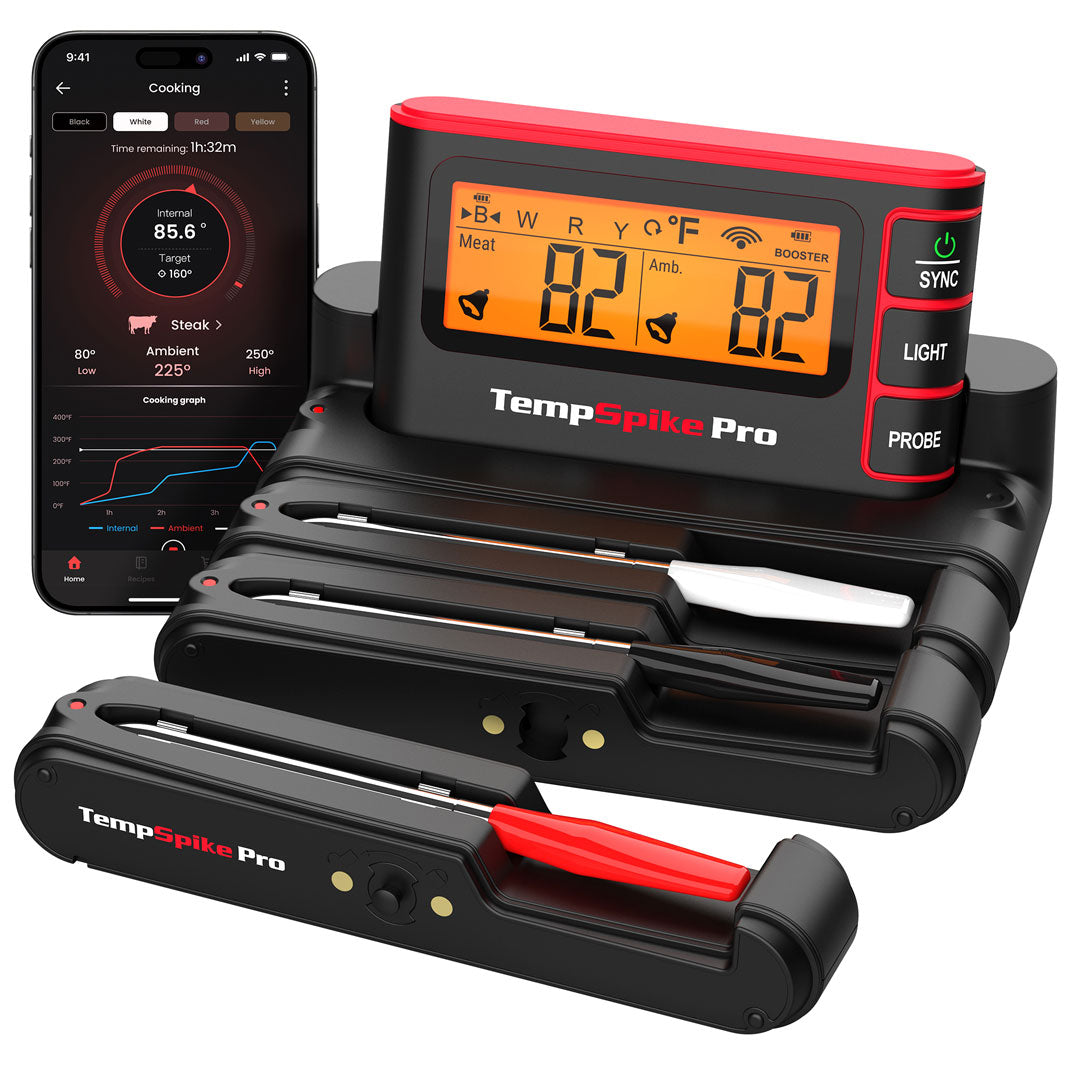 TP980 TempSpike Pro Truly Wireless Meat Thermometer with Wi-Fi & Bluetooth, 3 Probes, Unlimited Range