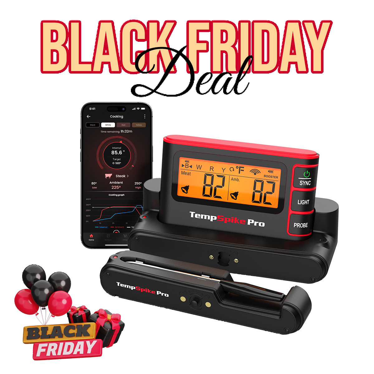 TP980 TempSpike Pro Wi-Fi Meat Thermometer-1 Probe