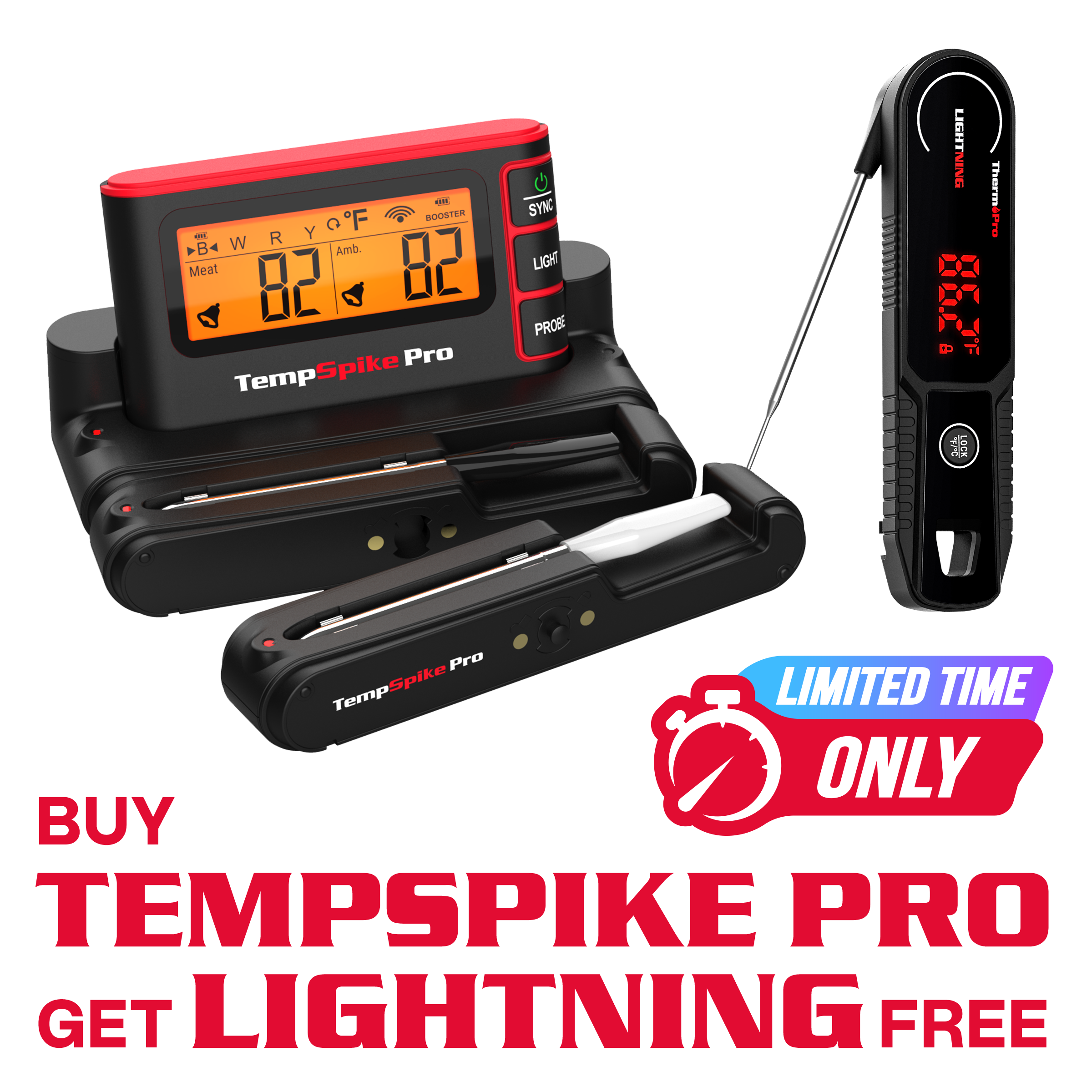 Value Pack: TP980 TempSpike Pro Wi-Fi Meat Thermometer-2 Probes & TP622 Lightning One-Second Instant-Read Meat Thermometer