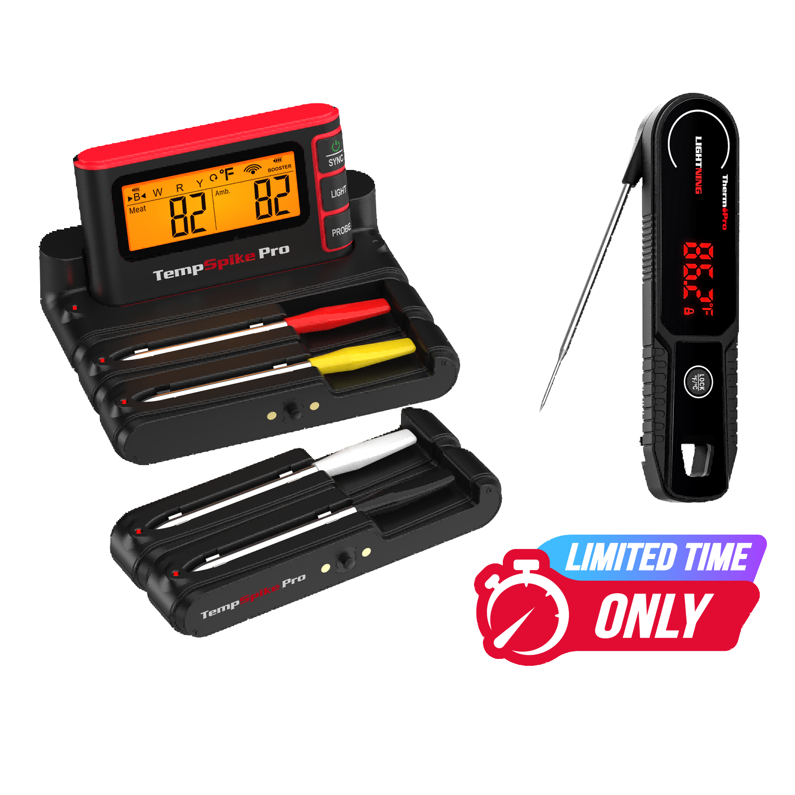 Value Pack: TP980 TempSpike Pro Wi-Fi Meat Thermometer-4 Probes & TP622 Lightning One-Second Instant-Read Meat Thermometer