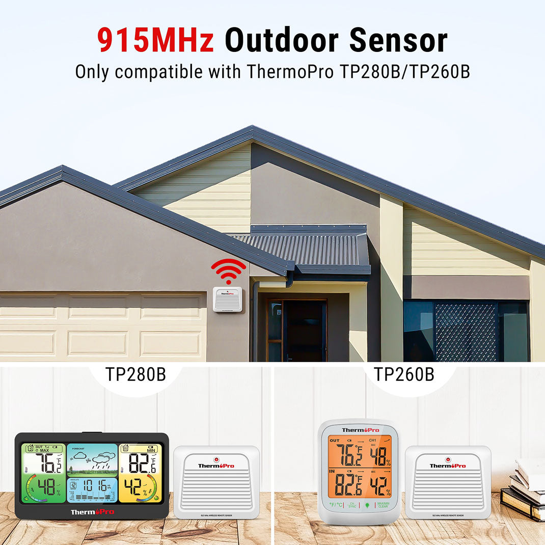 ThermoPro TX-7B Additional Outdoor Sensor Transmitter, Only for TP260B/TP280B