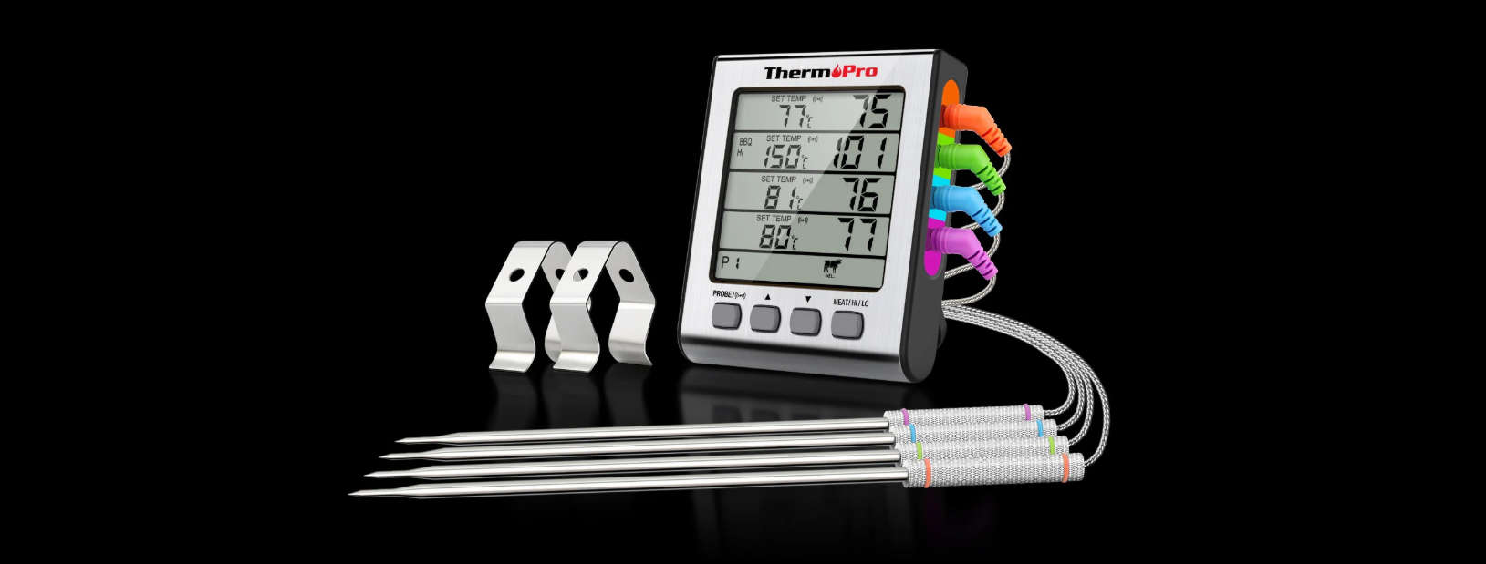 TP17H Leave-In 4-Probes Meat Thermometer