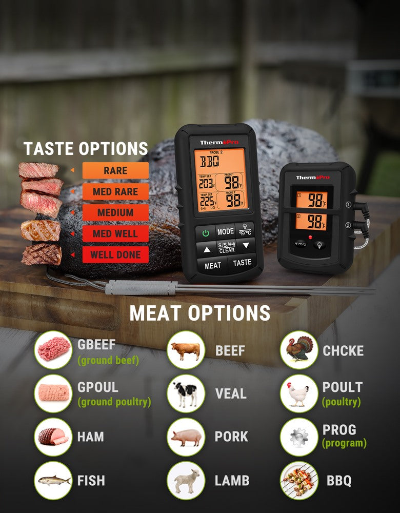 TP20B Black Wireless Leave-In Meat Thermometer