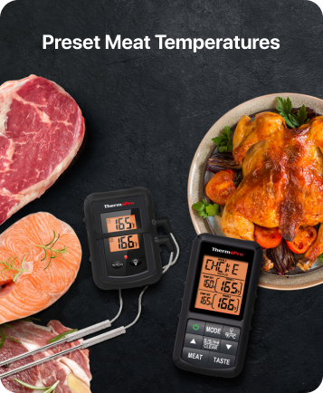 TP20B Black Wireless Leave-In Meat Thermometer