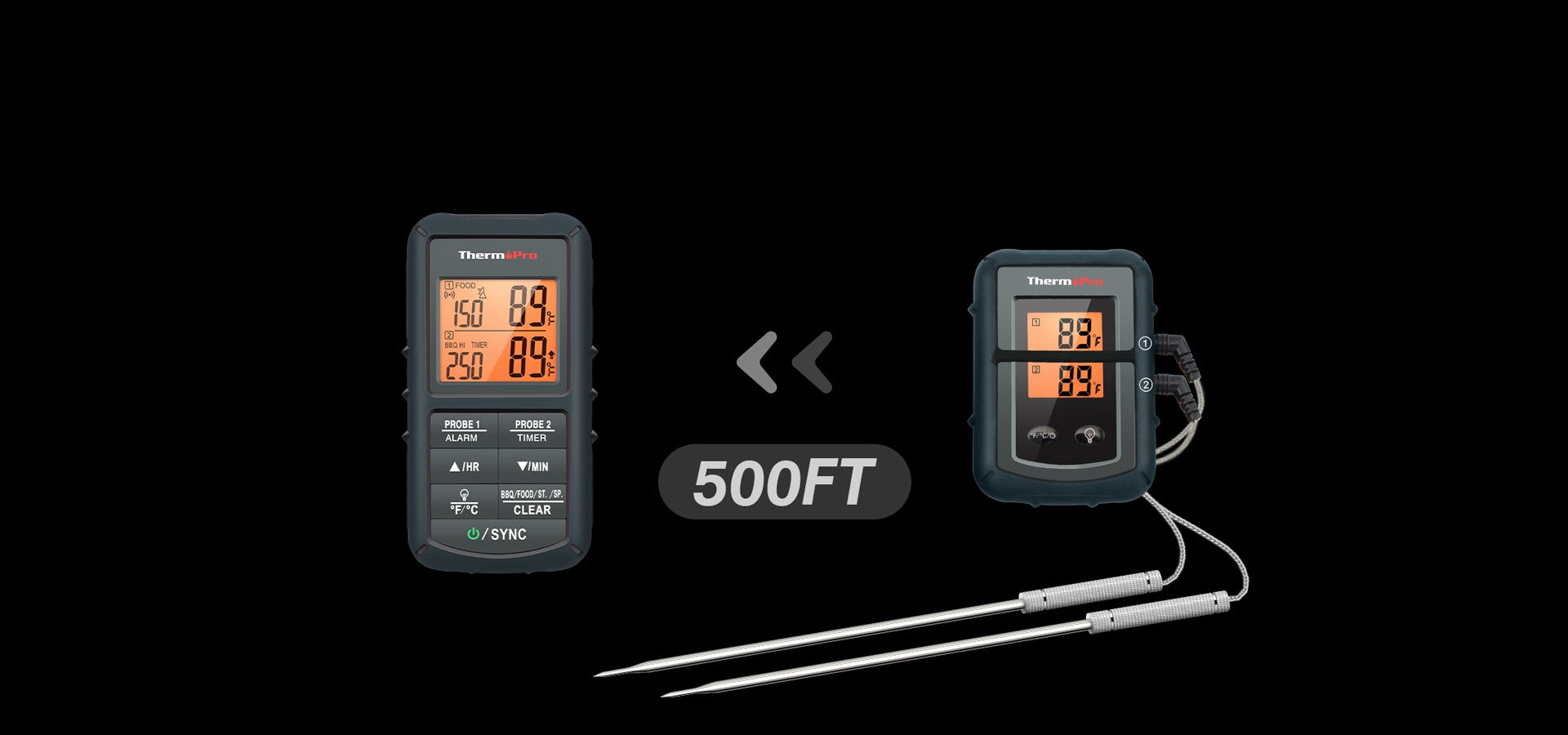 TP20B Black Wireless Leave-In Meat Thermometer