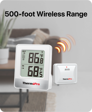 TP200B Wireless Indoor/Outdoor Thermometer Hygrometer