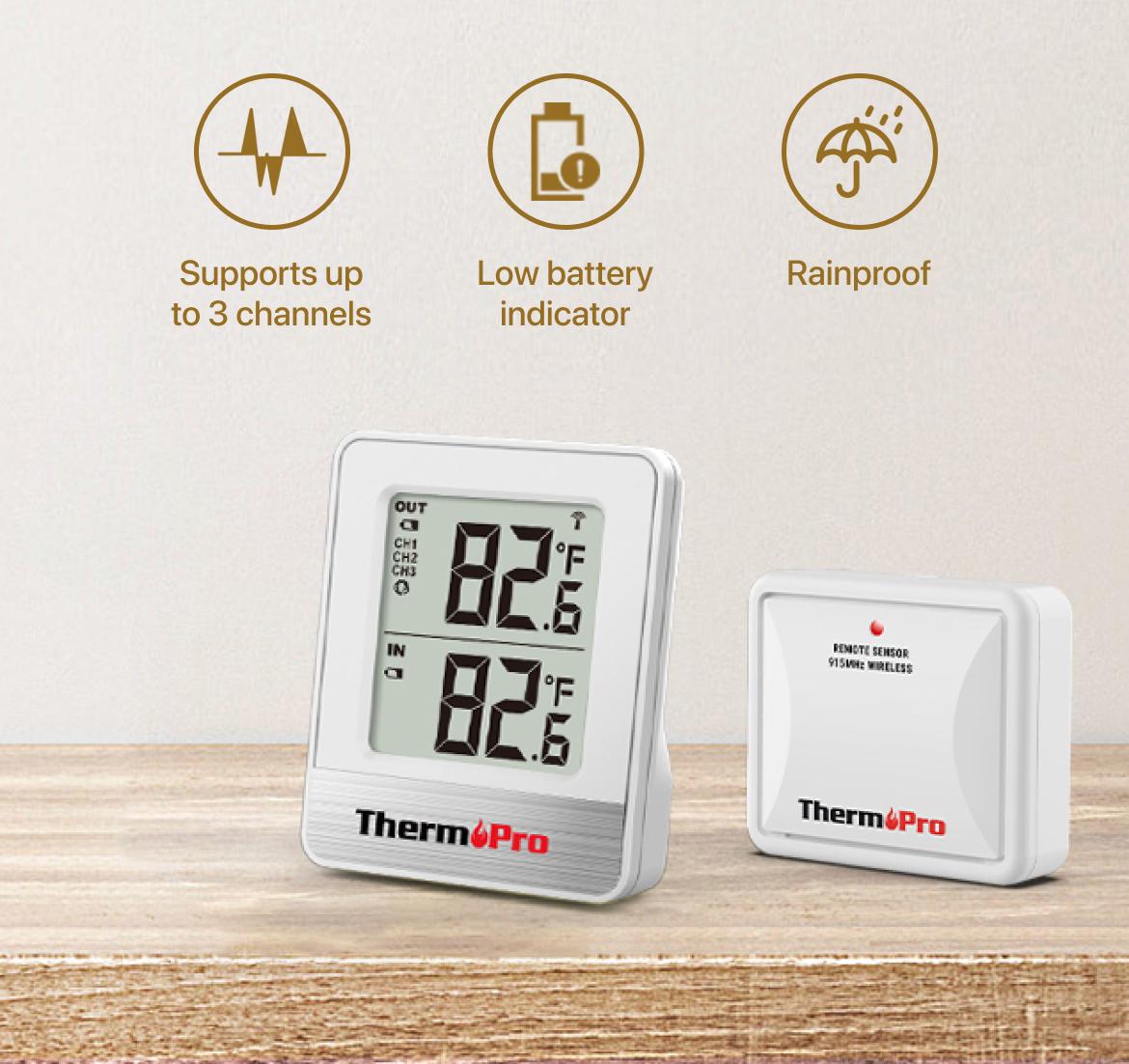 TP200B Wireless Indoor/Outdoor Thermometer Hygrometer