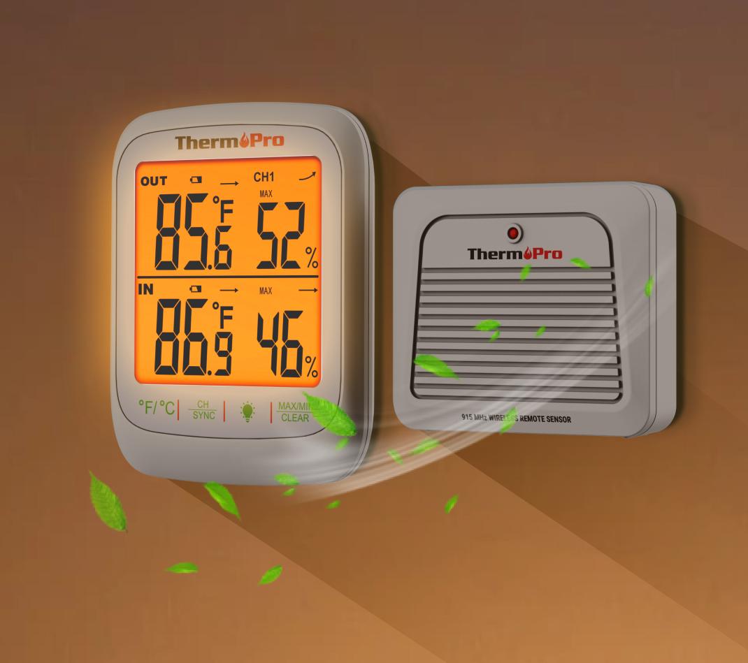 Thermomètre et hygromètre sans fil intérieur/extérieur TP260B
