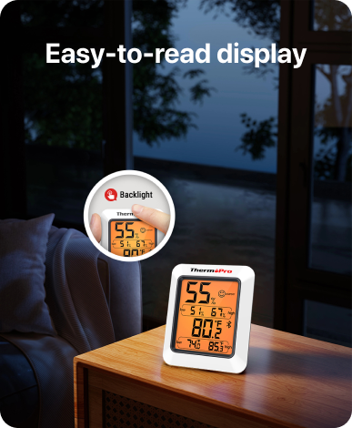 TP350 Lot de 2 thermomètres hygromètres Bluetooth pour la maison
