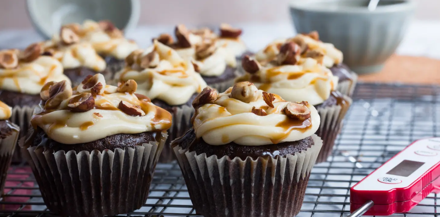 Mocha Hazelnut Caramel Cupcakes