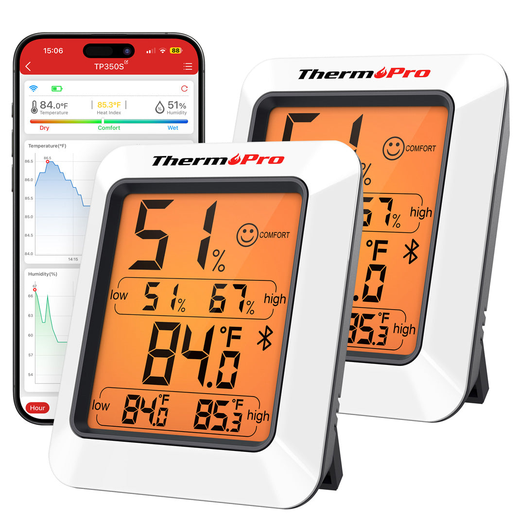TP350 2-Packs Bluetooth Home Hygrometer Thermometer