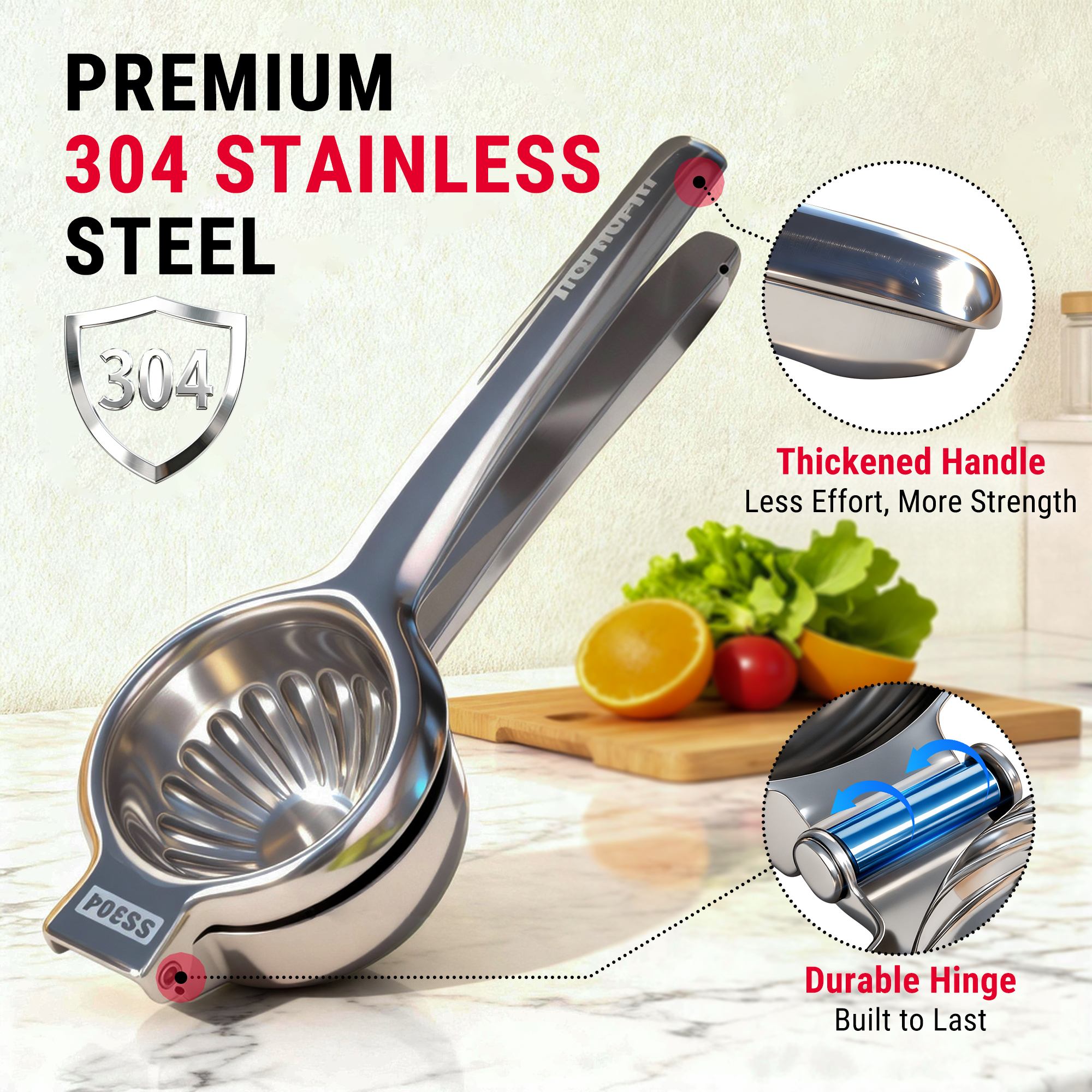 ThermoPro ALS150 304 Stainless Steel Hand Press Squeezer