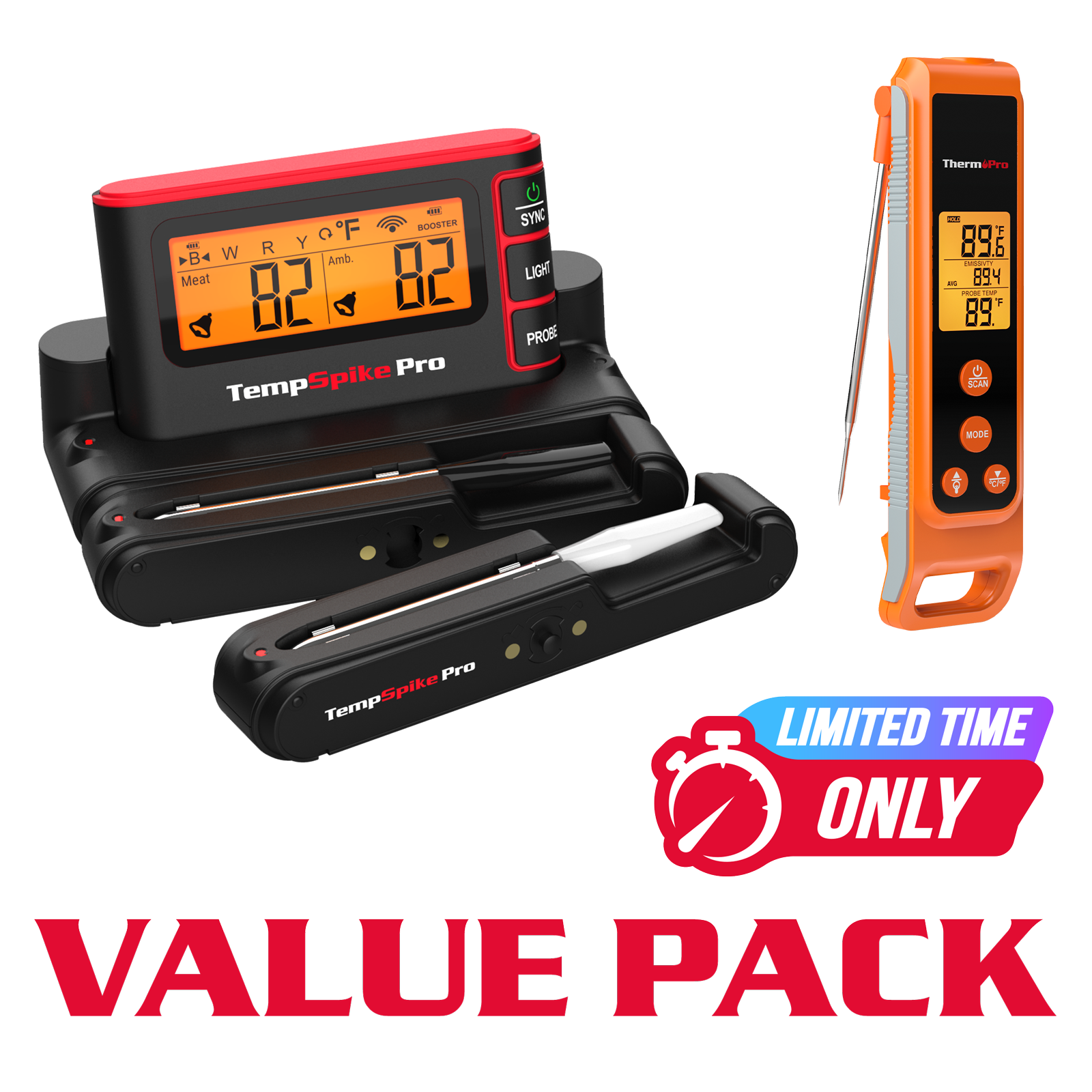 Value Pack: TP980 TempSpike Pro Wi-Fi Meat Thermometer-2 Probes & TP420 2-in-1 Instant Read Thermometer