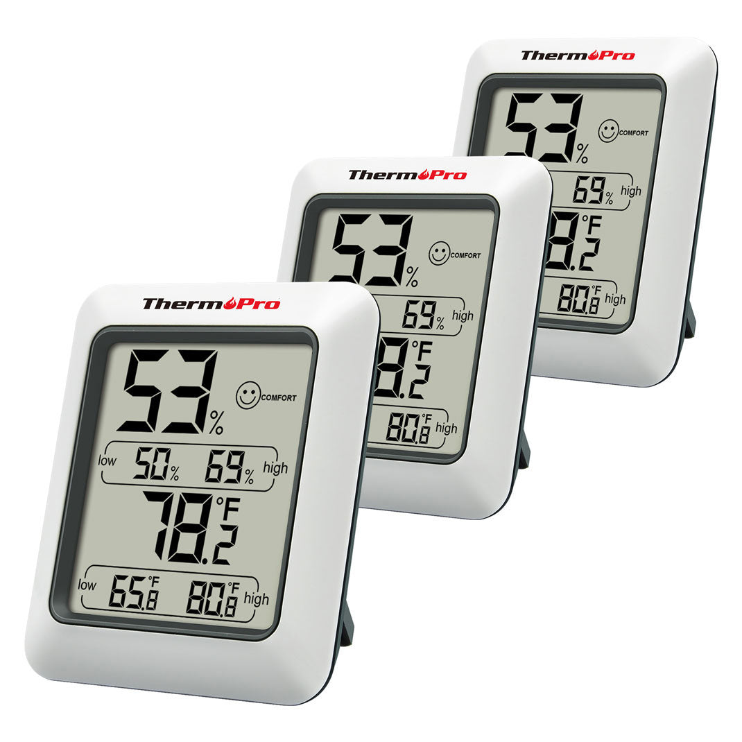 Thermomètre hygromètre numérique d'intérieur TP50, lot de 3