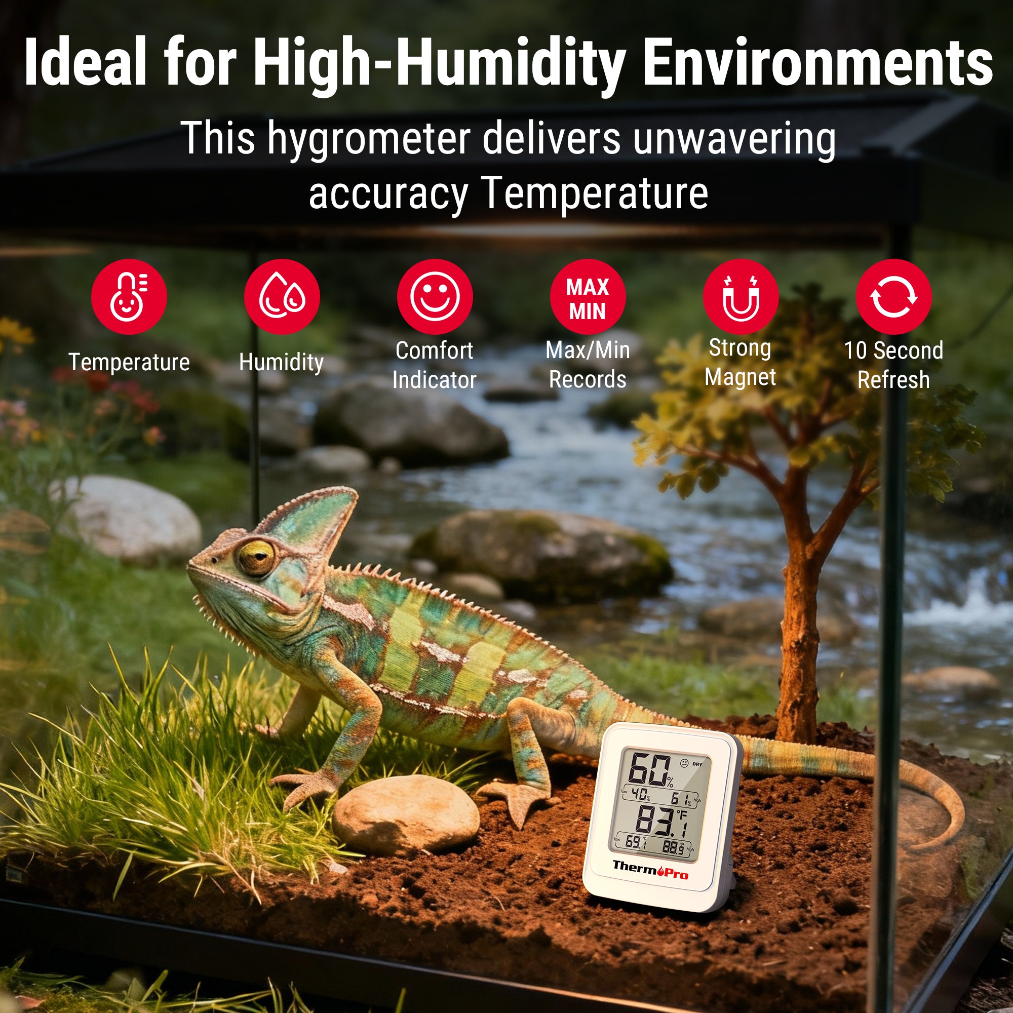 ThermoPro TP150 Greenhouse Thermometer Hygrometer