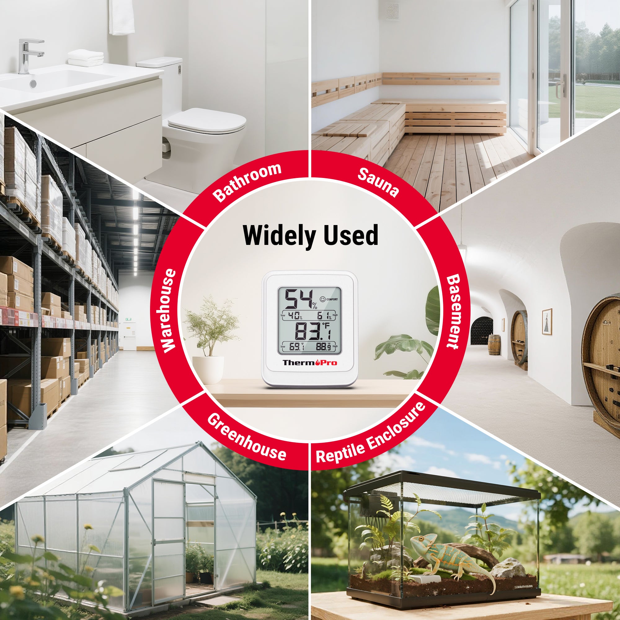 ThermoPro TP150 Greenhouse Thermometer Hygrometer