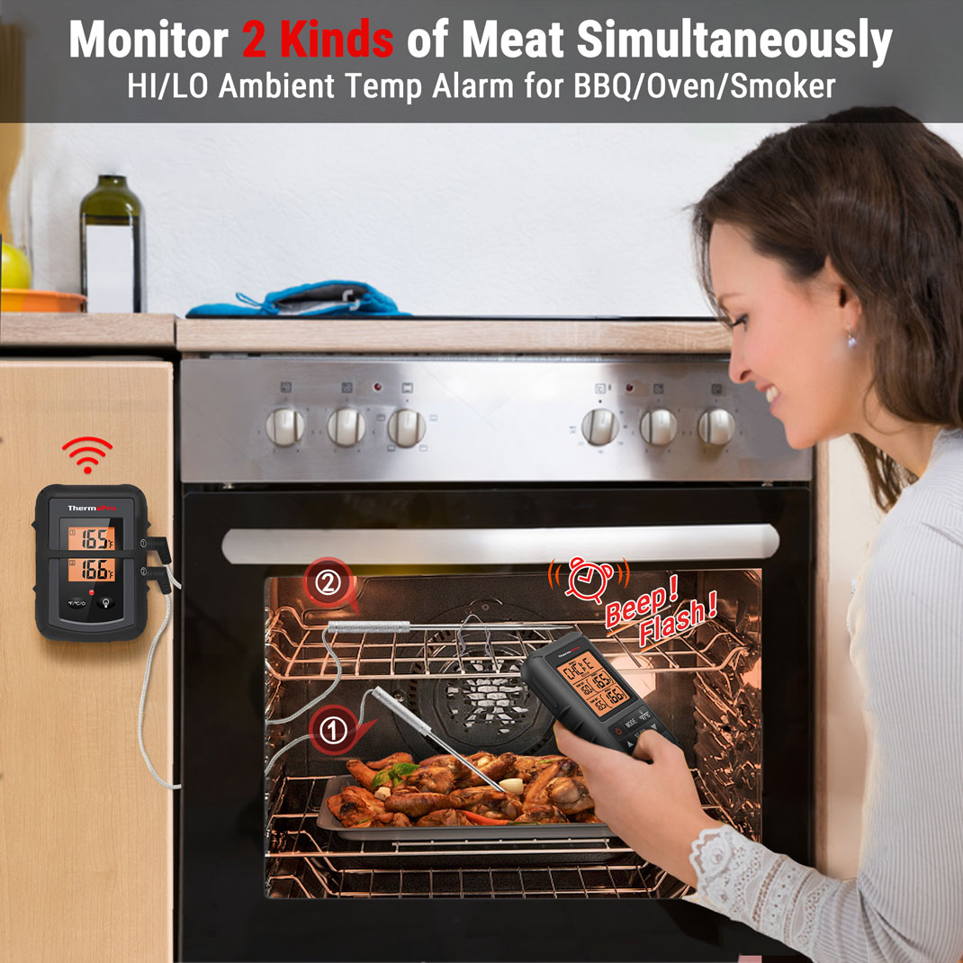 Termómetro inalámbrico para carne TP20B, color negro