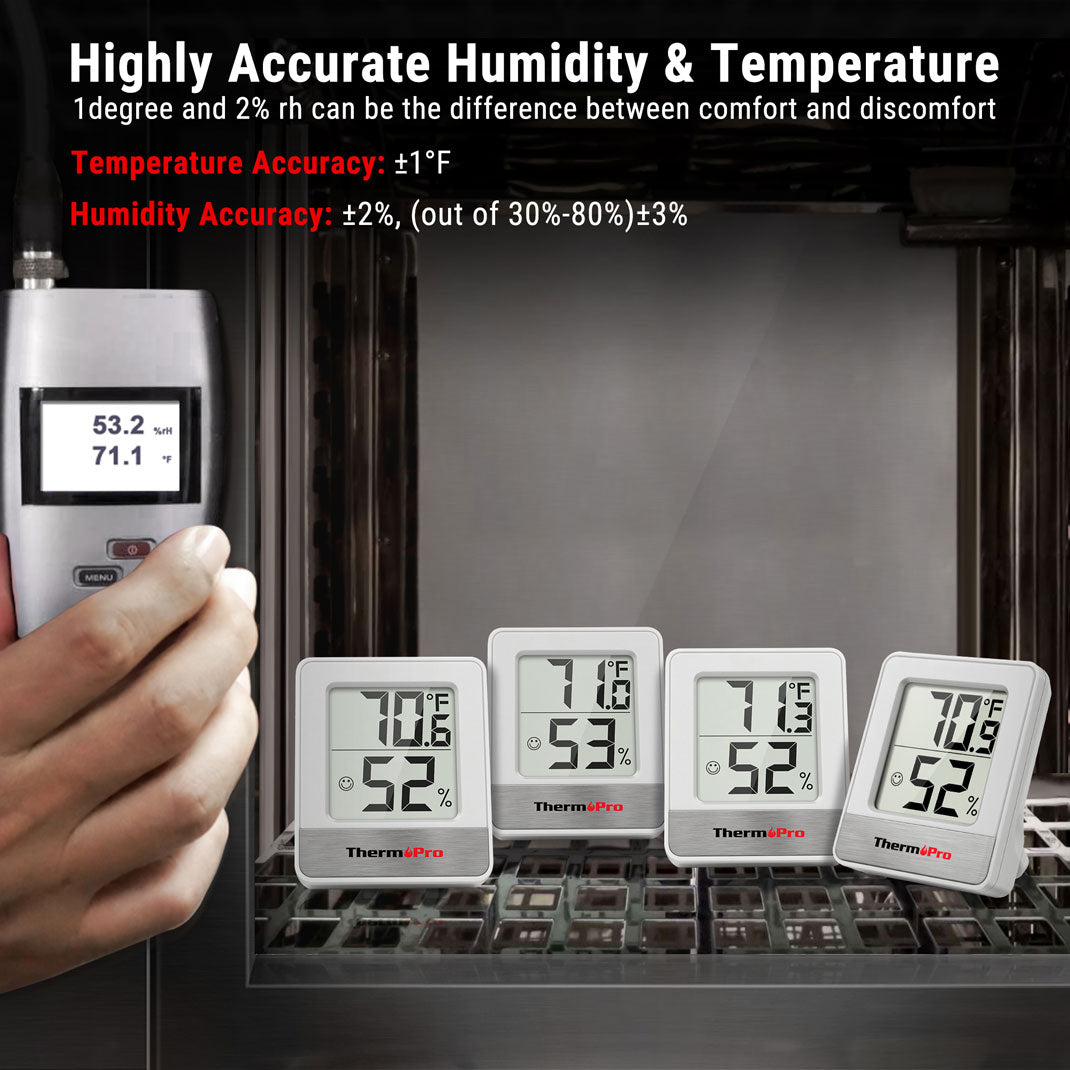TP49W 4-Pack Digital Indoor Thermometer Hygrometer