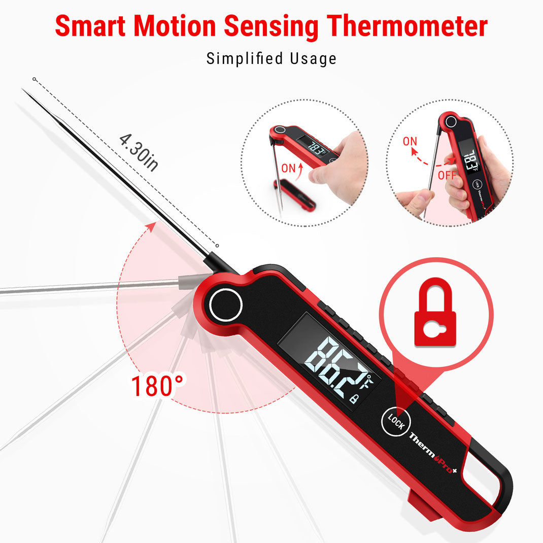 Pack économique : thermomètre à viande à lecture instantanée TP620 et gants de barbecue résistants à la chaleur TP100 (932 °F)